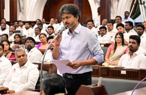 அமைச்சர் பேசியதற்கு மன்னிப்பு காேரிய முதல்வர் விஜய் : சட்டப்பேரவையில் பரபரப்பு!