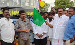 அழகியபாண்டியபுரத்தில் பேருந்து வழித்தட நீட்டிப்பு சேவை : ஆர்.எஸ். முருகன் எம்எல்ஏ தொடங்கி வைத்தார்!